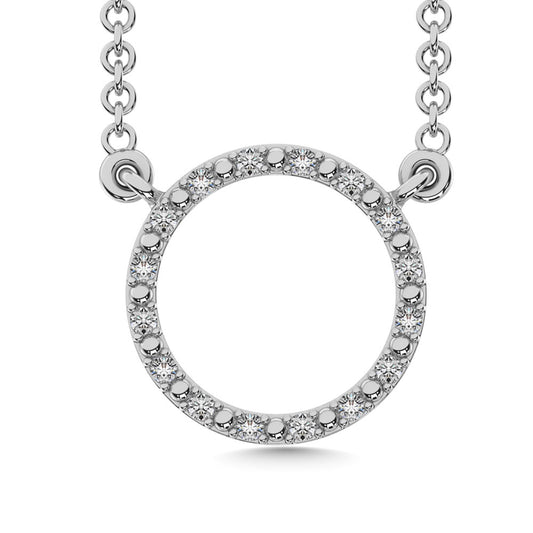 Diamond 1/20 Ct.Tw. Circle Shape Fashion Pendant in 925 Silver