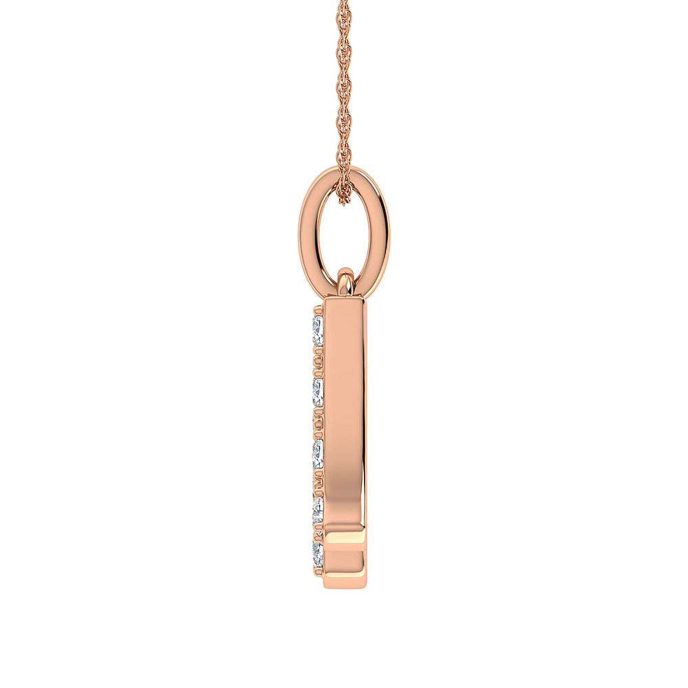 Diamond 1/8 Ct.Tw. Letter A Pendant in 10K Rose Gold