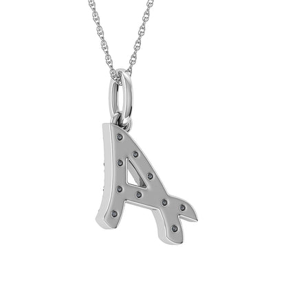 Diamond 1/8 Ct.Tw. Letter A Pendant in 10K White Gold