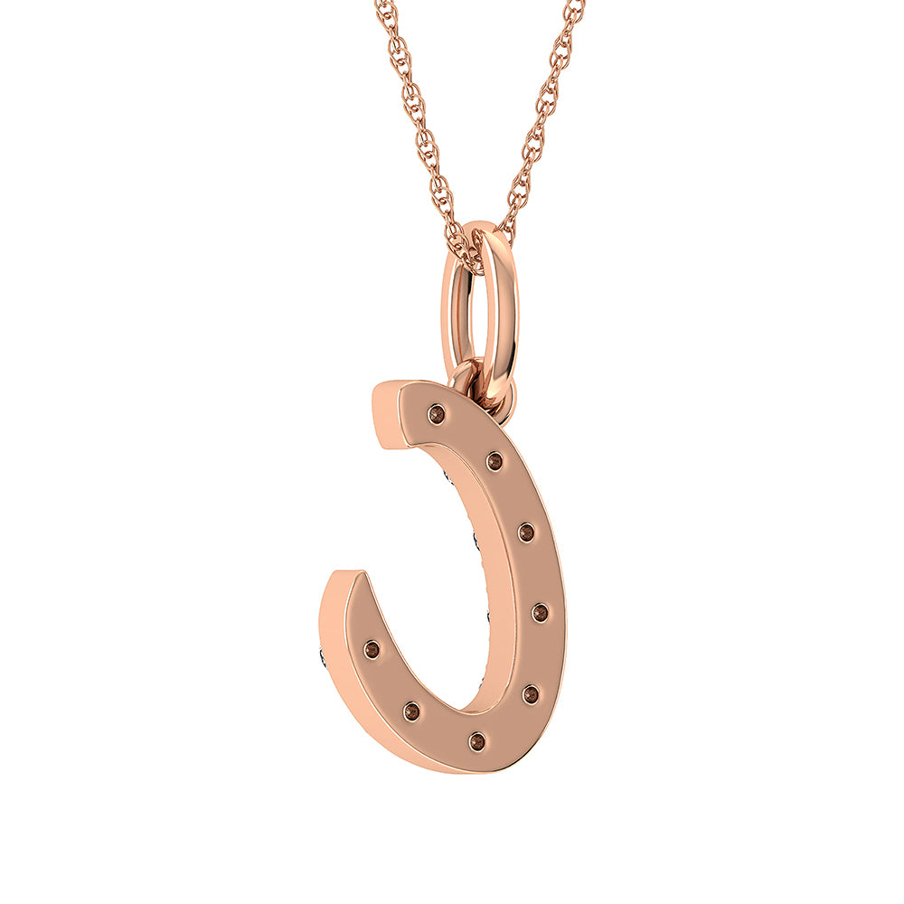 Diamond 1/8 Ct.Tw. Letter C Pendant in 10K Rose Gold