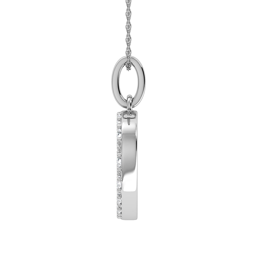 Diamond 1/8 Ct.Tw. Letter D Pendant in 10K White Gold