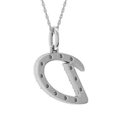 Diamond 1/8 Ct.Tw. Letter D Pendant in 10K White Gold