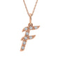 Diamond 1/8 Ct.Tw. Letter F Pendant in 10K Rose Gold