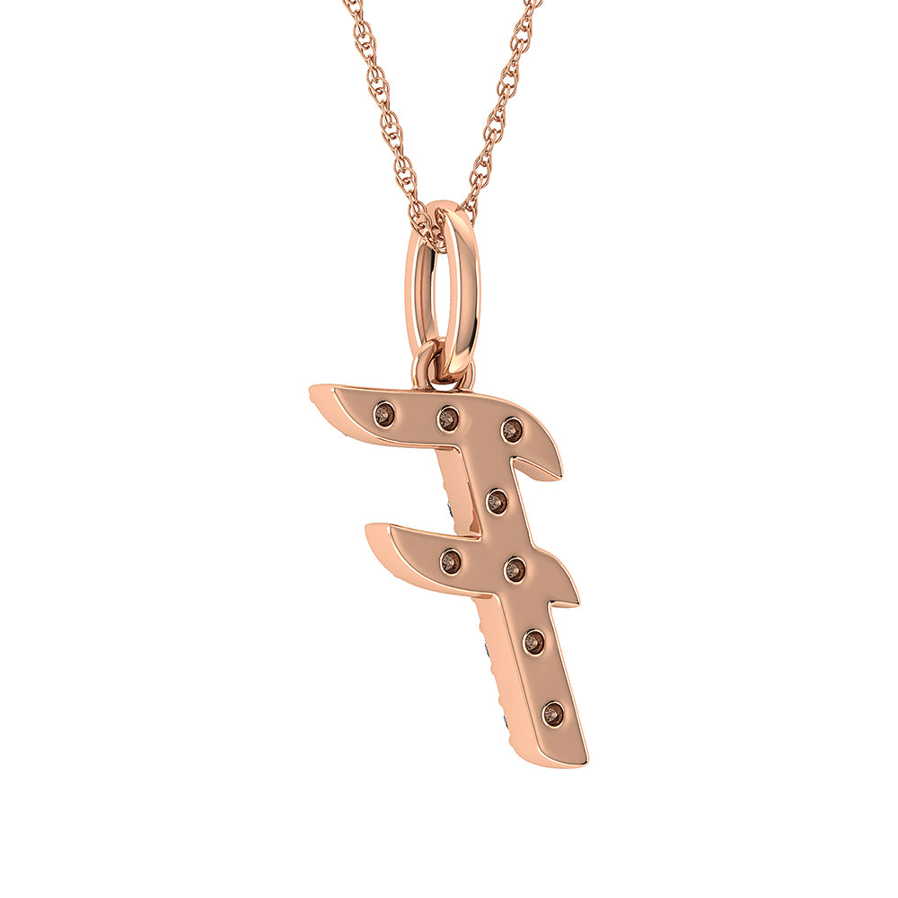 Diamond 1/8 Ct.Tw. Letter F Pendant in 10K Rose Gold