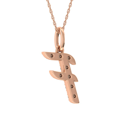 Diamond 1/8 Ct.Tw. Letter F Pendant in 10K Rose Gold