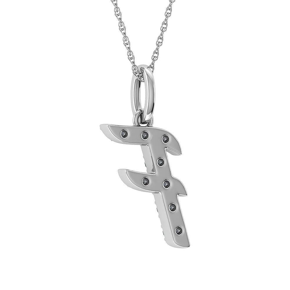 Diamond 1/8 Ct.Tw. Letter F Pendant in 10K White Gold