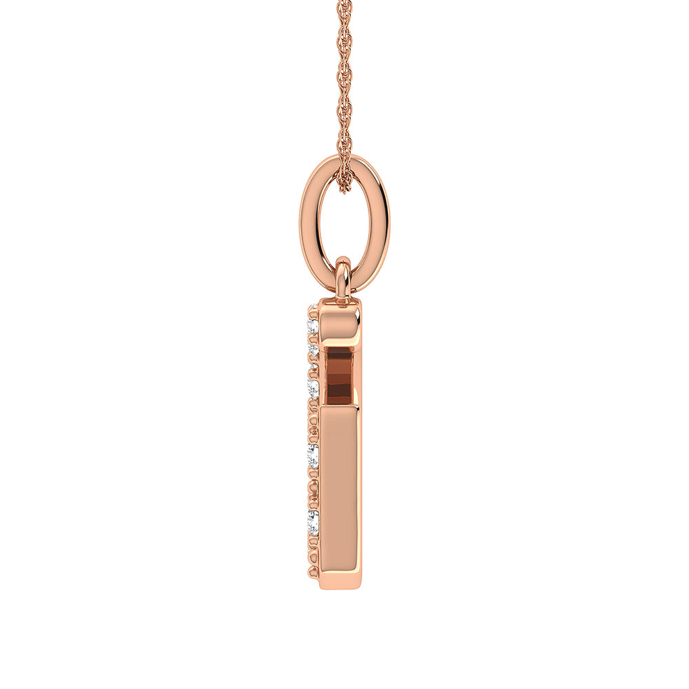 Diamond 1/8 Ct.Tw. Letter G Pendant in 10K Rose Gold