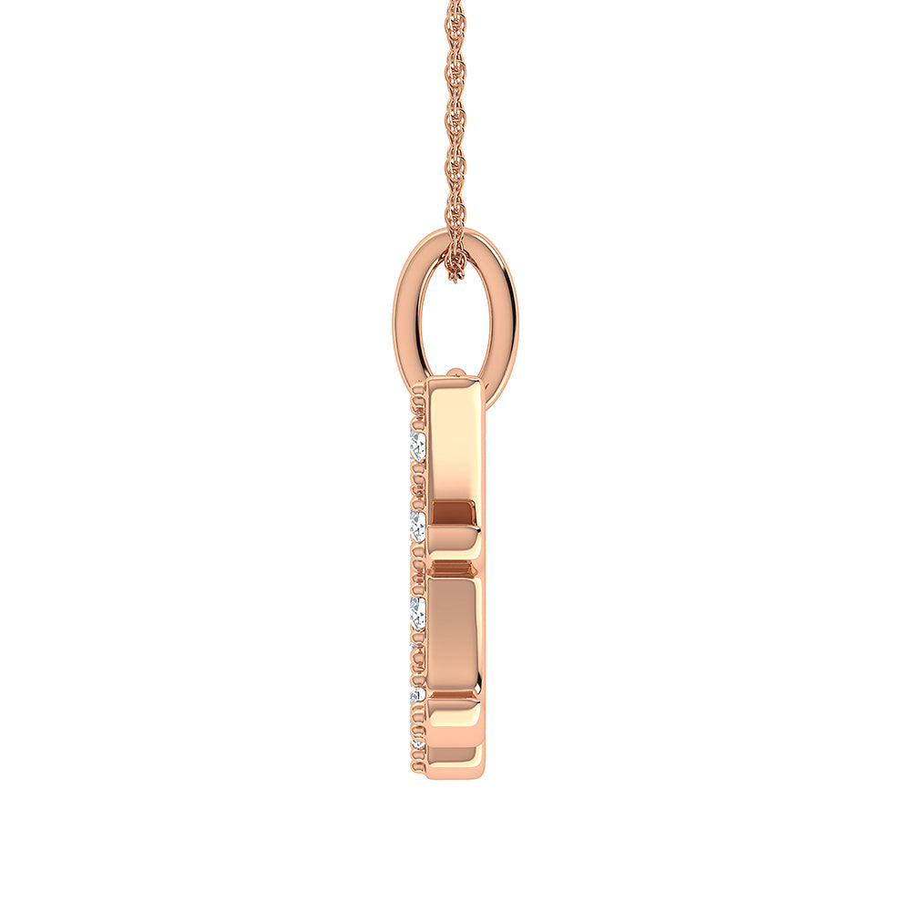 Diamond 1/8 Ct.Tw. Letter H Pendant in 10K Rose Gold