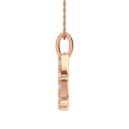 Diamond 1/8 Ct.Tw. Letter H Pendant in 10K Rose Gold