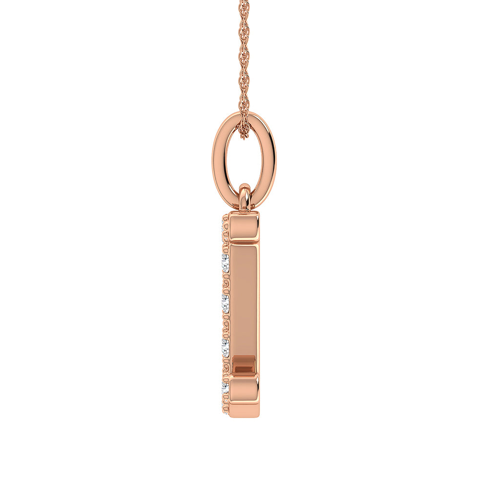 Diamond 1/8 Ct.Tw. Letter I Pendant in 10K Rose Gold