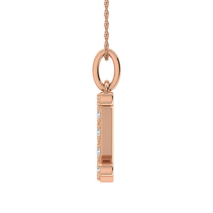 Diamond 1/8 Ct.Tw. Letter I Pendant in 10K Rose Gold