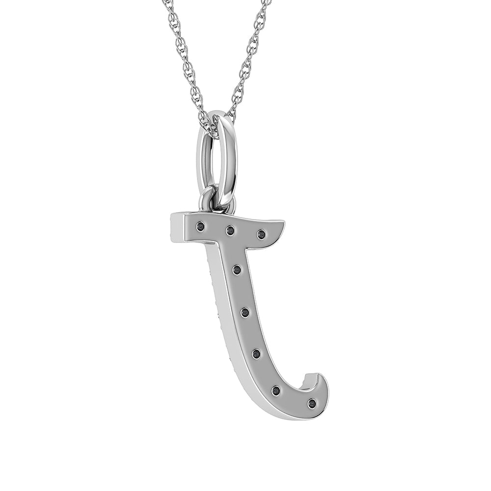 Diamond 1/8 Ct.Tw. Letter J Pendant in 10K White Gold