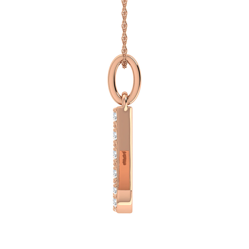 Diamond 1/8 Ct.Tw. Letter L Pendant in 10K Rose Gold