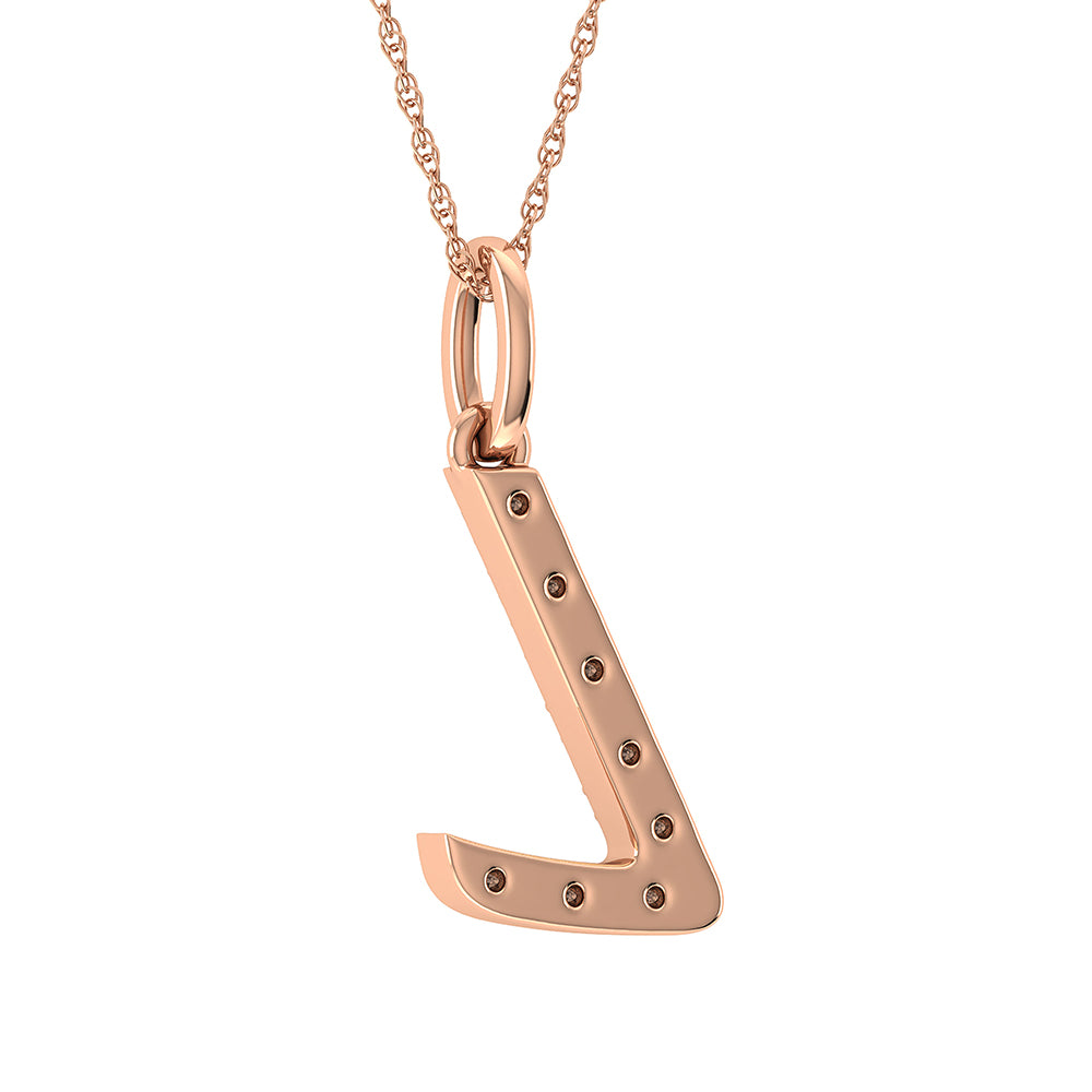 Diamond 1/8 Ct.Tw. Letter L Pendant in 10K Rose Gold