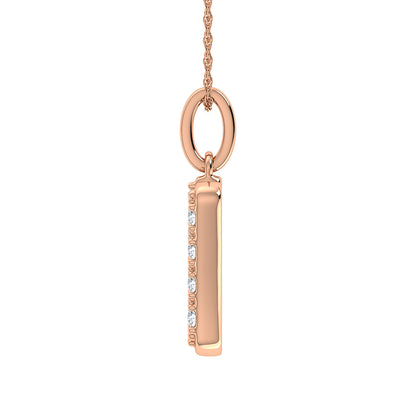 Diamond 1/8 Ct.Tw. Letter M Pendant in 10K Rose Gold