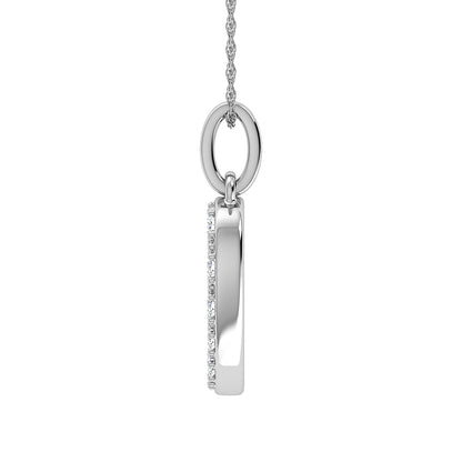 Diamond 1/8 Ct.Tw. Letter O Pendant in 10K White Gold