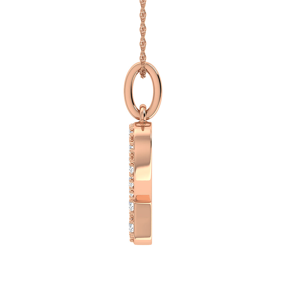 Diamond 1/8 Ct.Tw. Letter P Pendant in 10K Rose Gold