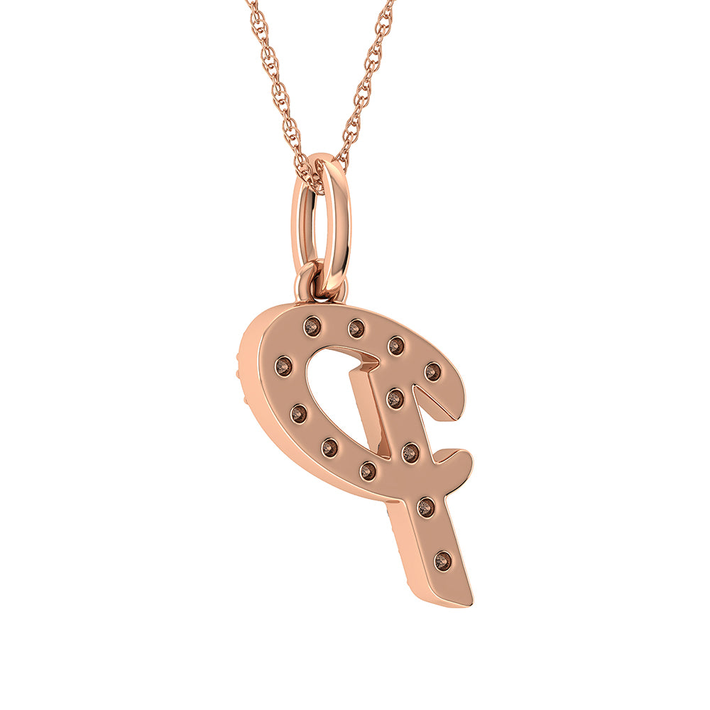 Diamond 1/8 Ct.Tw. Letter P Pendant in 10K Rose Gold