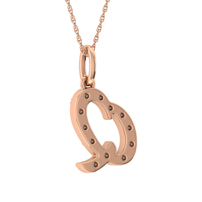 Diamond 1/8 Ct.Tw. Letter Q Pendant in 10K Rose Gold