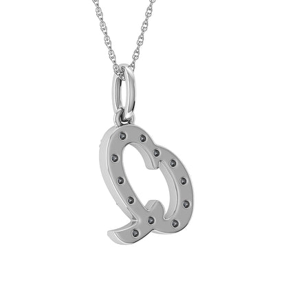 Diamond 1/8 Ct.Tw. Letter Q Pendant in 10K White Gold