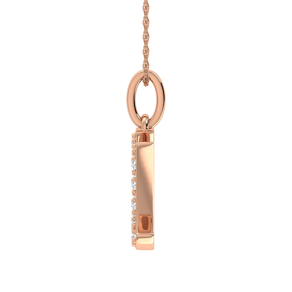 Diamond 1/8 Ct.Tw. Letter U Pendant in 10K Rose Gold