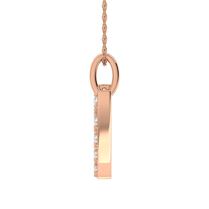 Diamond 1/8 Ct.Tw. Letter W Pendant in 10K Rose Gold