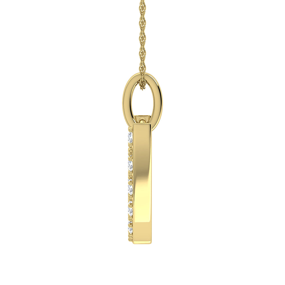 Diamond 1/8 Ct.Tw. Letter W Pendant in 10K Yellow Gold