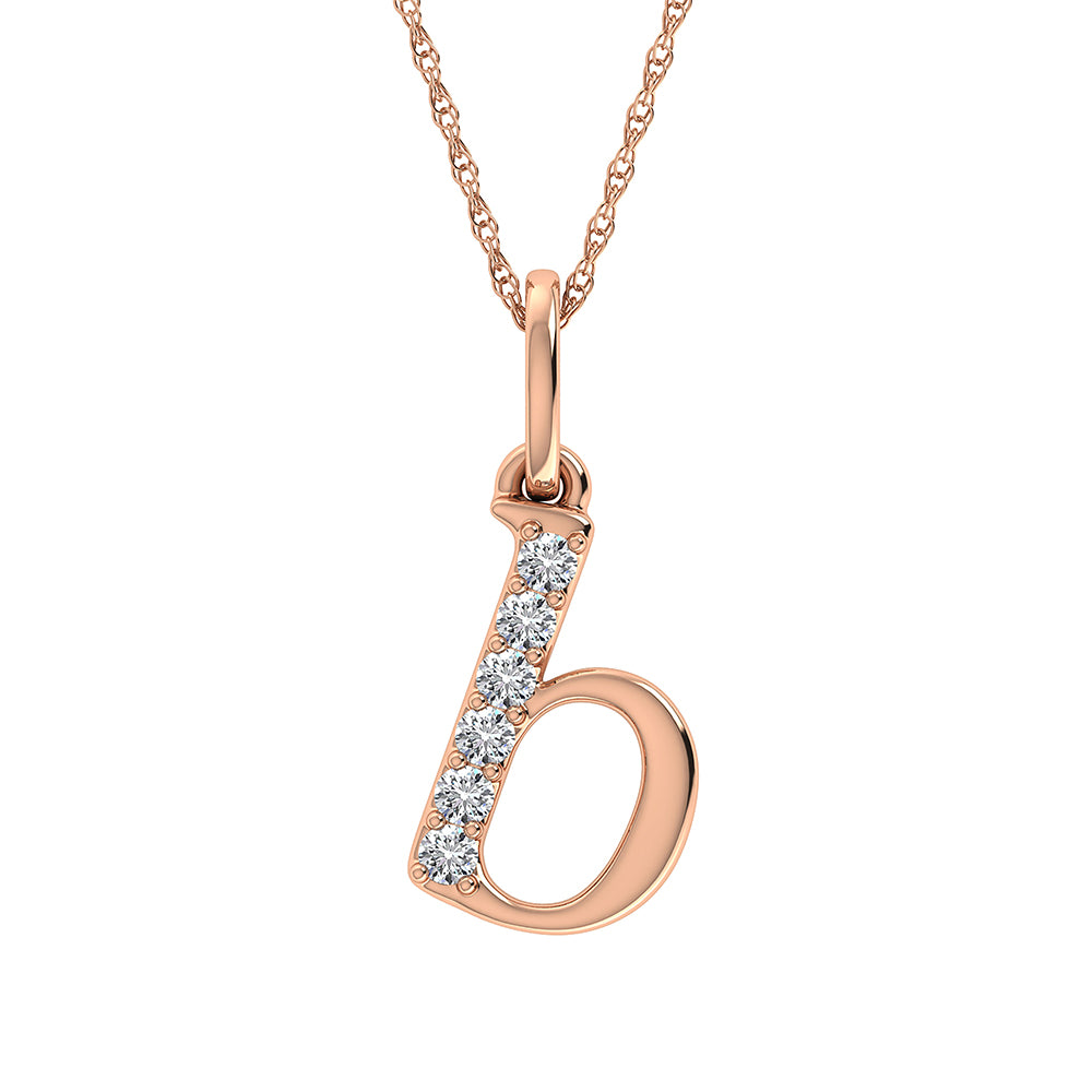 Diamond 1/20 Ct.Tw. Letter B Pendant in 10K Rose Gold