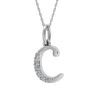 Diamond 1/20 Ct.Tw. Letter C Pendant in 10K White Gold