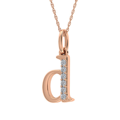 Diamond 1/20 Ct.Tw. Letter D Pendant in 10K Rose Gold