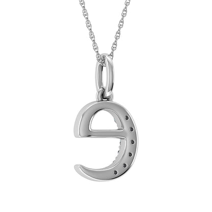 Diamond 1/20 Ct.Tw. Letter E Pendant in 10K White Gold