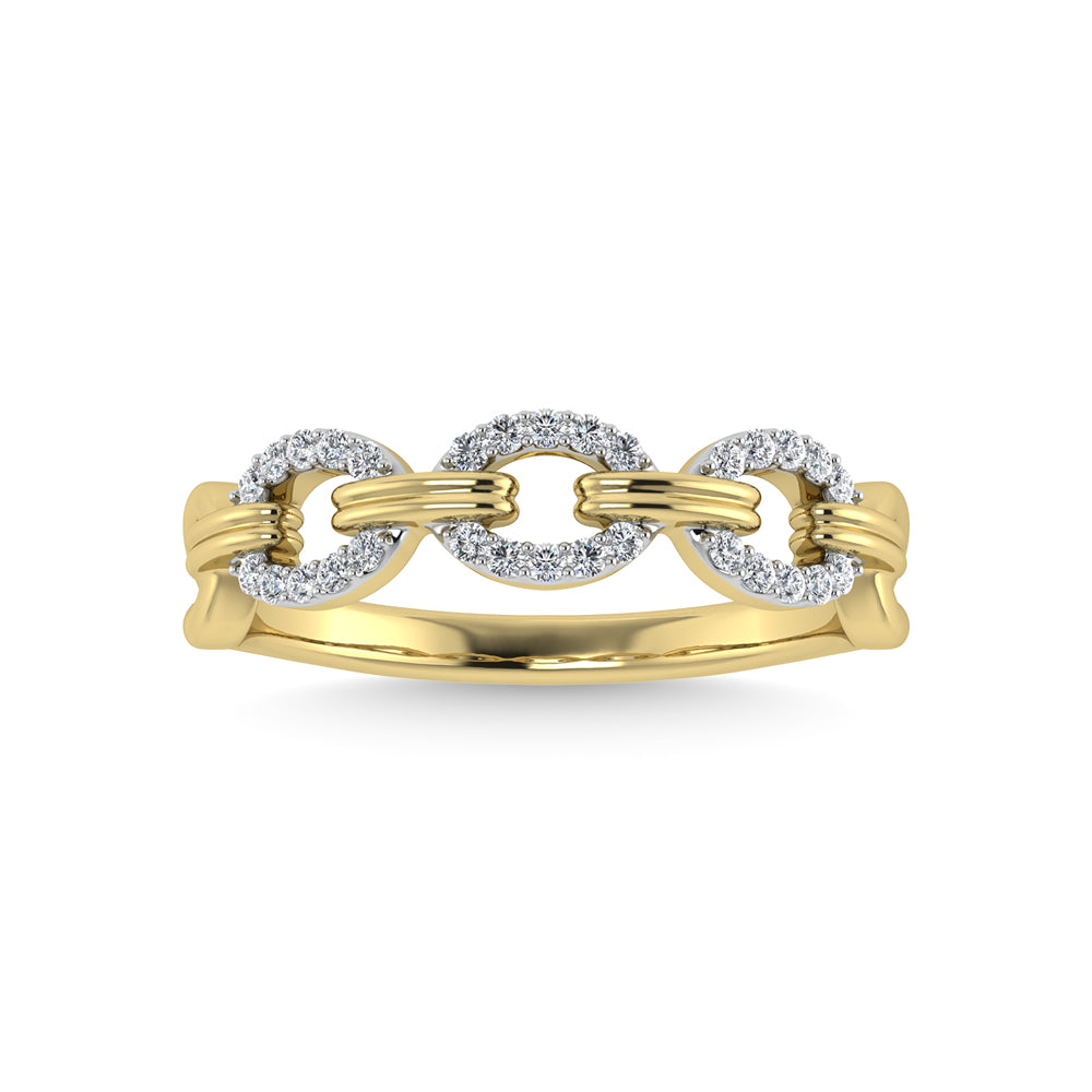 10K Two Tone Diamond 1/8 Ct.Tw. Fashion Ring