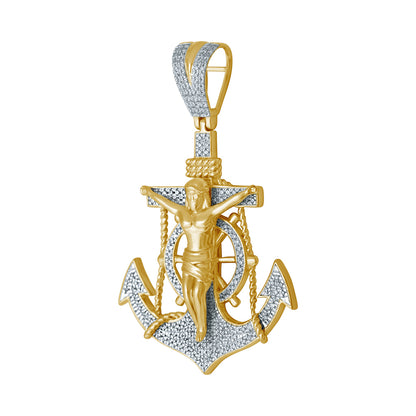 10KT 0.59-0.66 CT D-CHARM "ANCHOR WITH JESUS"