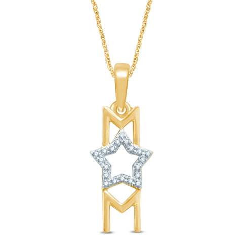 10K 0.07CT D-LADIES PENDANTS " MOM "