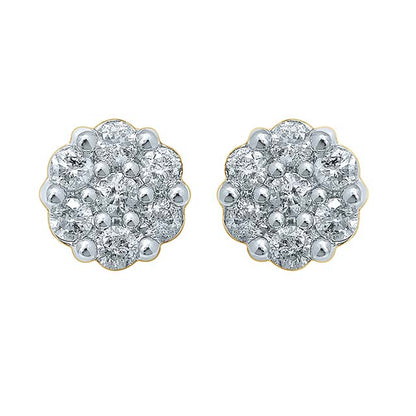 10KT 0.46-0.52CT D-FLOWER EARRINGS