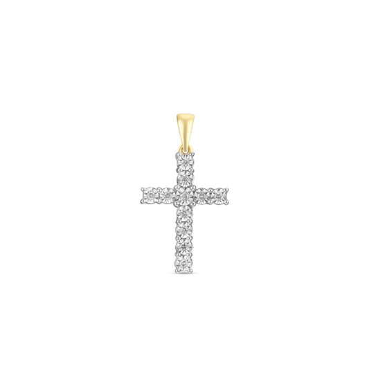 10KT 0.16-0.18CT D-CHARM "CROSS"