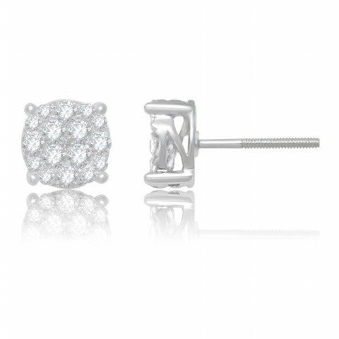 10KT 0.72-0.78CT D- EARRINGS "SUPER FLOWER"