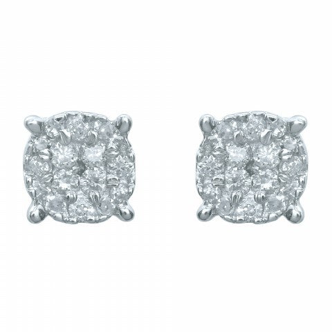 10KT 0.10-0.12CT D-EARRINGS "SUPER FLOWER "