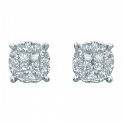 10KT 0.10-0.12CT D-EARRINGS "SUPER FLOWER "