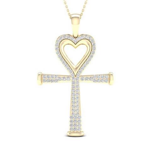 SPL PRICE 10KT 0.21CT D-CHARM "ANKH WITH HEART"