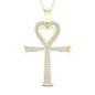 SPL PRICE 10KT 0.21CT D-CHARM "ANKH WITH HEART"