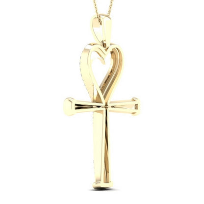 SPL PRICE 10KT 0.21CT D-CHARM "ANKH WITH HEART"