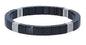 Matte Black Ceramic Stretch Bracelet with 4 Diamond Stations