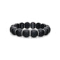 Dama Matte Black Ceramic Bead Bracelet with Eternity White Gold and Diamond Bars