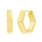 Sterling Silver Geometric Huggie Hoop Earrings - Gold Plated