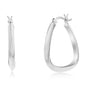 Sterling Silver 27mm Triangle-Shaped Hoop Earrings - Rhodium Plated