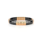 18K Rose Gold Overlay and Black Ceramic Wide Stretch Bracelet