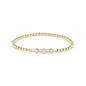 3 Sliding Diamond Bezel Beaded Bracelet