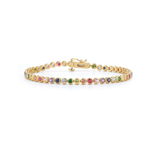 Rainbow Bezel Tennis Bracelet