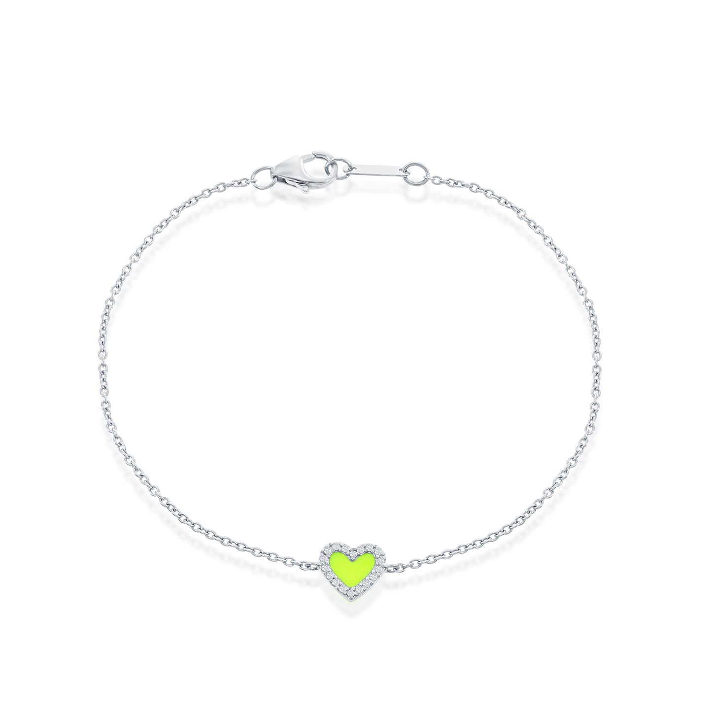 Yellow Enamel Diamond Heart Bracelet